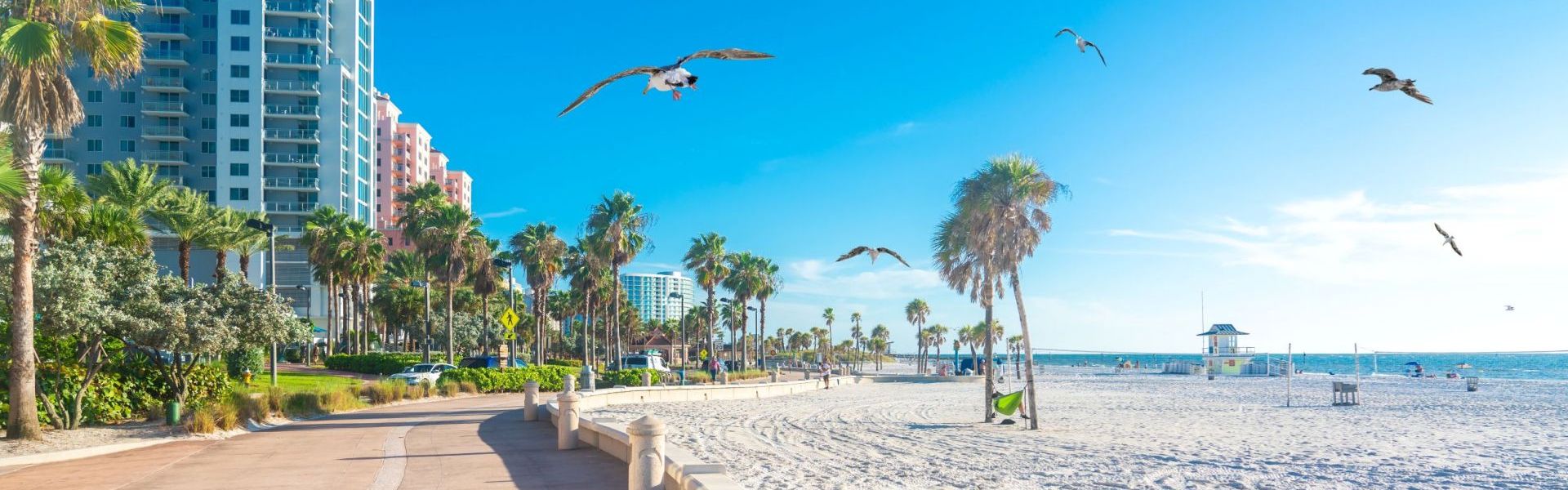 Clearwater beach walking path